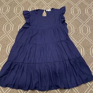 Vici Ruffle Tiered Dress Navy sz Large